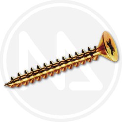 YELLOW ZINCPLATED CHIPBOARD screws CR FLAT HEAD 4 MM AMBROVIT