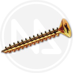 YELLOW ZINCPLATED CHIPBOARD screws CR FLAT HEAD 4,5 MM AMBROVIT