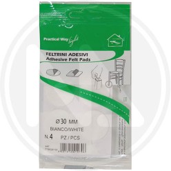 WHITE ADHESIVE FELT ROUND