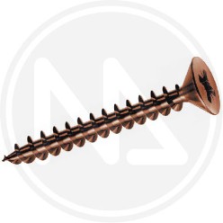 bronzeplated chipboard screws cr flat head 3,5 mm