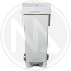 WHITe PVC trash bin with wheels