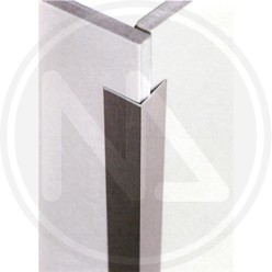 "ANGULAR" POLISHED SILVER ALUMINIUM PROFILE
