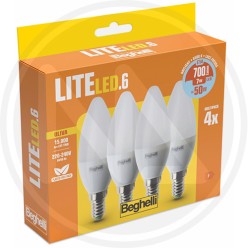 LAMPADA A LED OLIVA "LITELED6" CF. 4 PZ. BEGHELLI