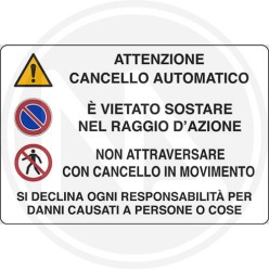 ROAD SIGNS "ATTENTION AUTOMATIC GATE"