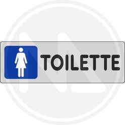 SEGNALETICA ADESIVA DI INFORMAZIONE ARGENTO "TOILETTE DONNA"