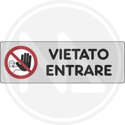 ADHESIVE SIGNS FOR INFORMATIONS SILVER COLOUR "NO ENTRY"