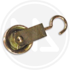 pulley for clotheshorse with brass plated wheel