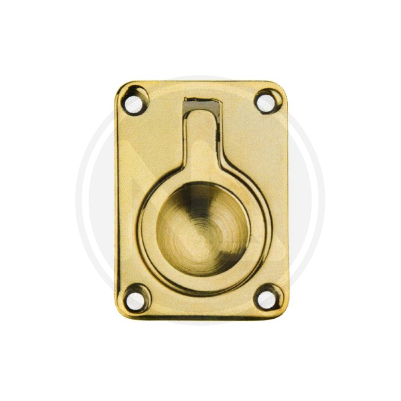 MANIGLIETTA PER MOBILI AD INCASSO OTTONE LUCIDO