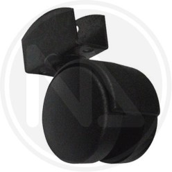 ruota doppia in nylon con staffa girevole ad "U"
