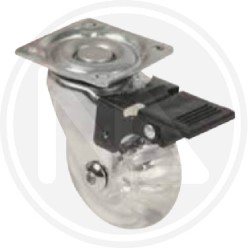 TRANSPARENT RUBBER WHEEL WITH PLATE AND BRAKE