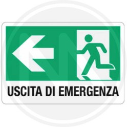 CARTELLo SEGNALETICo di sicurezza "USCITA EMERGENZA SX"