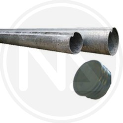 PALO TUBOLARE PER SEGNALETICA IN FERRO ZINCATO CON TAPPO