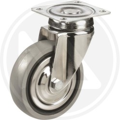 RUBBER WHEEL WITH "TBP7 TRANSPORT" ROTATING PLATE