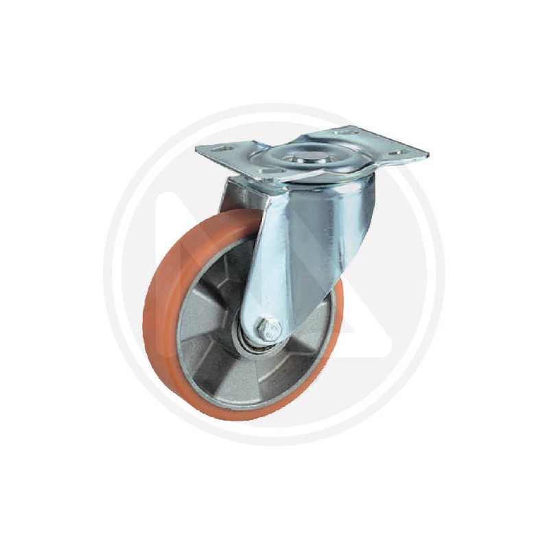 RUOTA POLIURETANO PIASTRA GIREVOLE "AVCP"