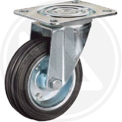 RUBBER WHEEL WITH SWIVEL PLATE "EPBSX"