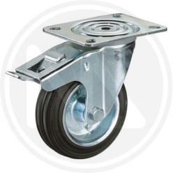 rubber wheel with revolving plate and brake "EPBSX/2"