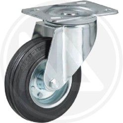 RUOTA IN GOMMA con piastra girevole "EPBS"