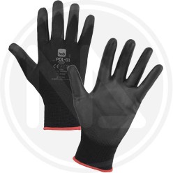BLACK POLYURETHANE WORK GLOVE "POL-01"
