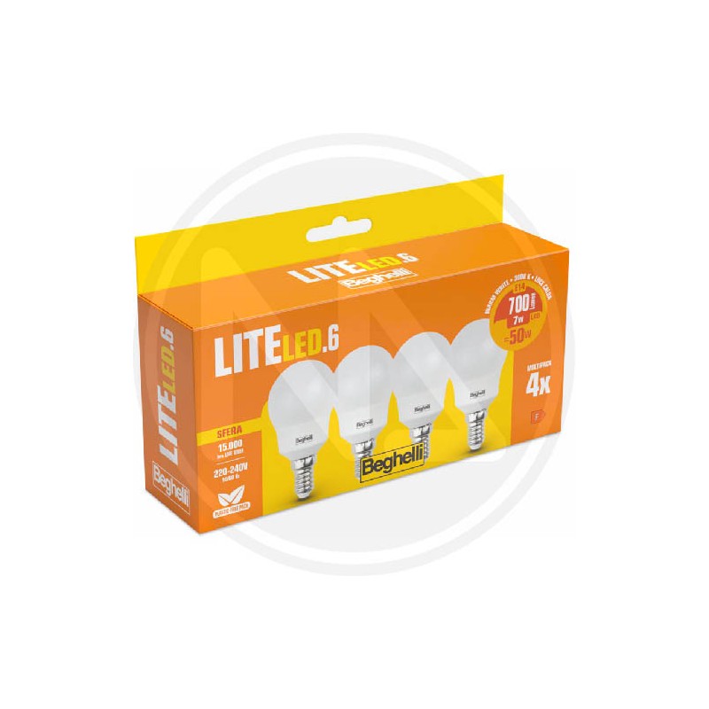 LITELED6 LED LAMP CF.4 PCS SPHERE BEGHELLI