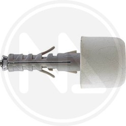 PARACOLPO IN GOMMA BIANCO con TASSELLO IN NYLON fischer