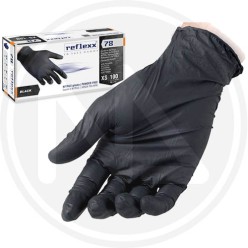 DISPOSABLE BLACK NITRILE GLOVES IN BOX Reflexx 78