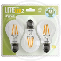 DROP LED FILAMENT LAMP "LITELED.2" CF. 3 PCS. BEGHELLI