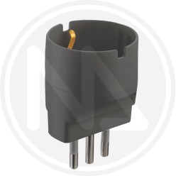 single adapter 10/16A sChuko socket GRAY