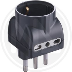 TRIPLE ADAPTER 16A SCHUKO SOCKET GRAY