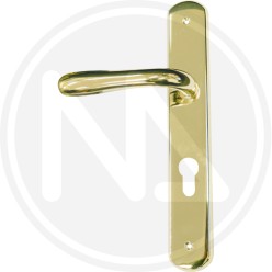 BRASS DOOR HANDLE SHINY GOLD "AMALFI" HOLE YALE