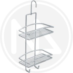 SPIDER SUPPORT DOUBLE SHOWER BASKET with hook