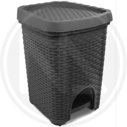 PATTUMIERA A PEDALE in rattan ANTRACITE 16 lt.