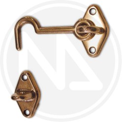 GANCIO DI SICUREZZA in ottone per porta "ds" cf. blister 2 pz.