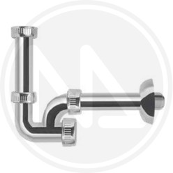 INSPECTIONABLE "U" TRAP for washbasin and bidet IN CHROMED POLYPROPYLENE