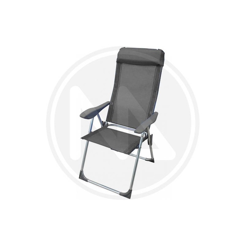 ALUMINIUM DECKCHAIR WITH ARMRESTS AND FOLDING CUSHION blu "GIULIA"
