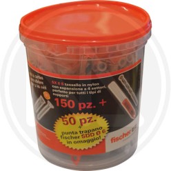 LEFT FISCHER NYLON ANCHORS WITH SCREW IN JAR