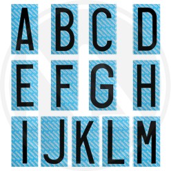Adhesive letter measure 75 mm. black