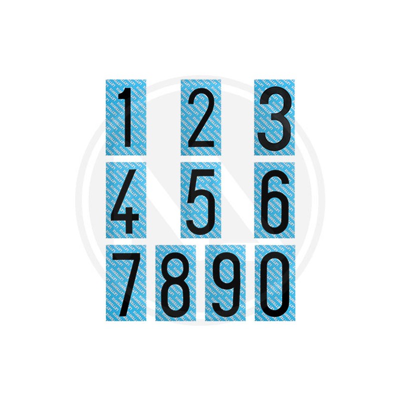 adhesive number 75 mm. black