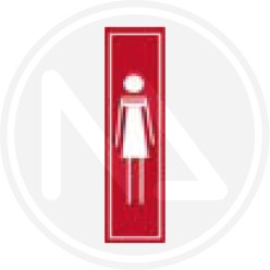 SEGNALETICA ADESIVA DI INFORMAZIONE COLORE ROSSO "SIMBOLO DONNA"