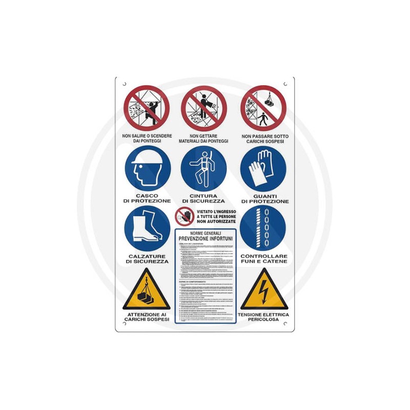 notice for construction site "norme di sicurezza"