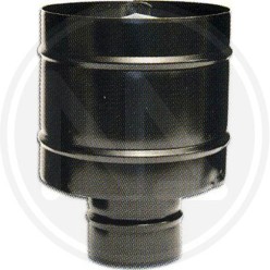 FUMAIOLO ANTIVENTO PER TUBO STUFA PELLET ACCIAIO INOX NERO