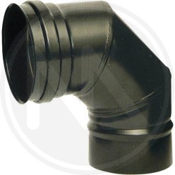 BLACK STAINLESS STEEL PIPE WITH A 90 ° BEND FOR PELLET STOVE