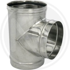 RACCORDO A "T" PER TUBO STUFA PELLET ACCIAIO INOX