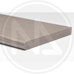 GRAY OAK melamine shelf with rounded border 25 mm.