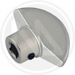 KNOB FOR CYLINDER satin chrome WITH SHANK MOIA