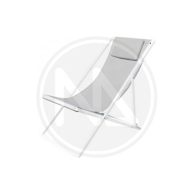 LIGHT GREY ALUMINUM DECKCHAIR WITH CUSHION LIGHT GREY ALUMINUM DECKCHAIR WITH CUSHION