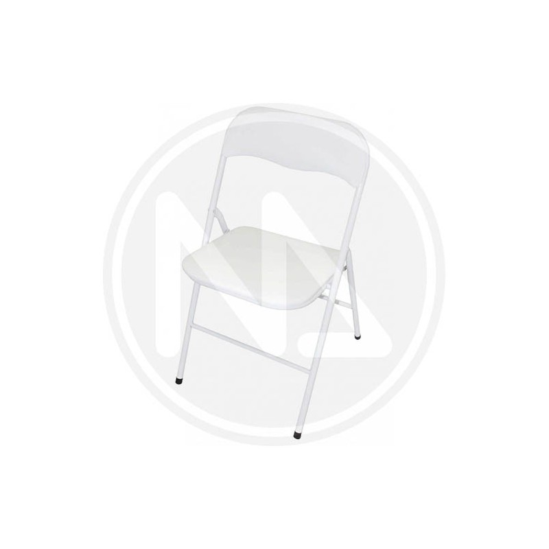 FOLDING CHAIR in STEEL and WHITE PVC