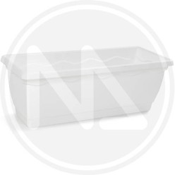 FIORIERA RETTANGOLARE BIANCO CON SOTTOCASSETTA