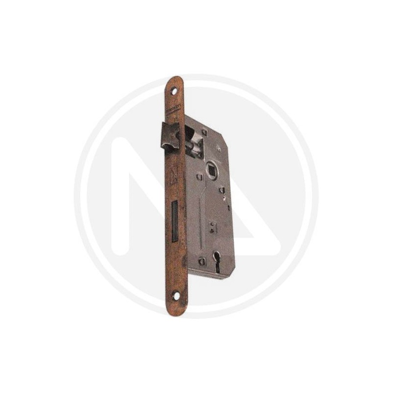 mortice version bronze plated round border patent lock BONAITI