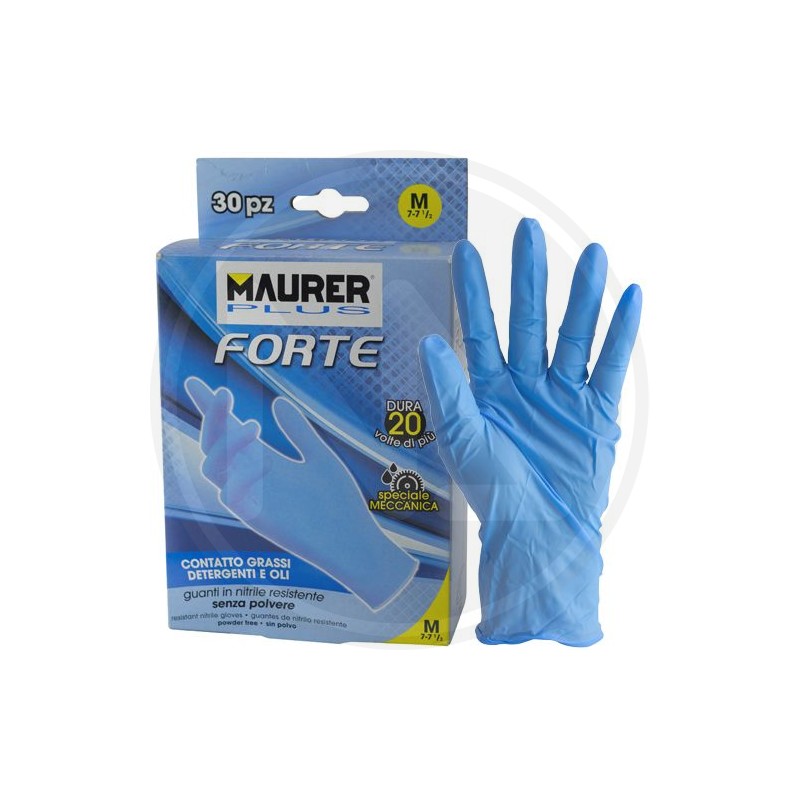 GUANTI MONOUSO IN NITRILE "FORTE" MAURER PLUS