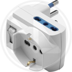 ADATTATORE TRIPLO SALVASPAZIO 16A BIANCO INT. PRESA SCHUKO P40 MAURER